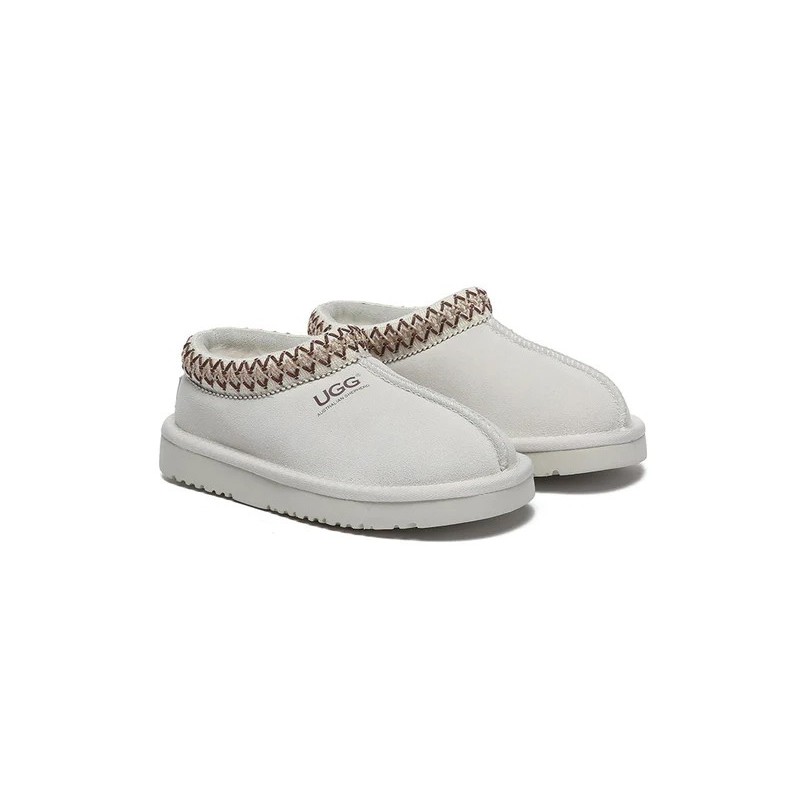 UGG Enfants pantoufles en peau de mouton laine cheville tazzy Blanc