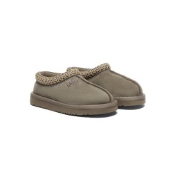 UGG Enfants pantoufles en peau de mouton laine cheville tazzy Olive