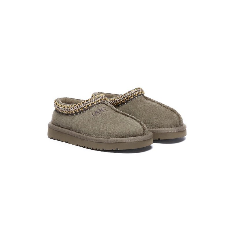 UGG Enfants pantoufles en peau de mouton laine cheville tazzy Olive