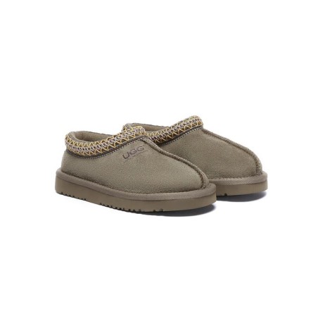 UGG Enfants pantoufles en peau de mouton laine cheville tazzy Olive