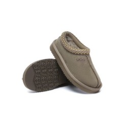 UGG Enfants pantoufles en peau de mouton laine cheville tazzy Olive