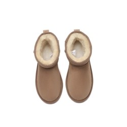 Ugg double face en peau de mouton laine cheville Mini Classic Boots Châtaigne