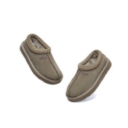 UGG Enfants pantoufles en peau de mouton laine cheville tazzy Olive