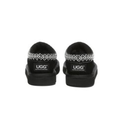UGG Enfants pantoufles en peau de mouton laine cheville tazzy Noir