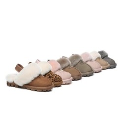 UGG Enfants pantoufles à bretelles en laine de mouton Suzie Châtaigne