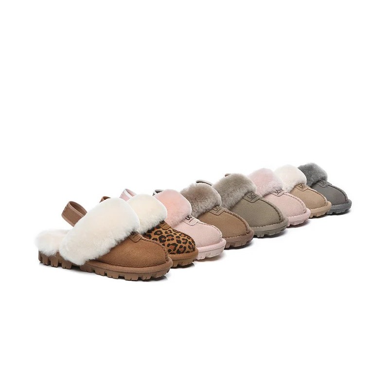 UGG Enfants pantoufles à bretelles en laine de mouton Suzie Châtaigne
