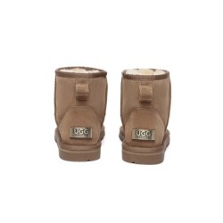 Ugg double face en peau de mouton laine cheville Mini Classic Boots Châtaigne