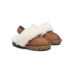 UGG Enfants pantoufles à bretelles en laine de mouton Suzie Châtaigne