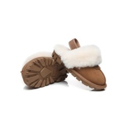 UGG Enfants pantoufles à bretelles en laine de mouton Suzie Châtaigne