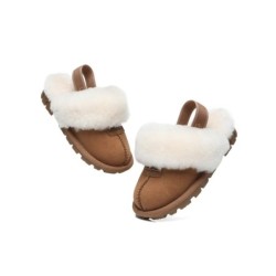 UGG Enfants pantoufles à bretelles en laine de mouton Suzie Châtaigne