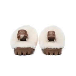 UGG Enfants pantoufles à bretelles en laine de mouton Suzie Châtaigne