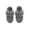 UGG Enfants pantoufles à bretelles en laine de mouton Suzie Gris