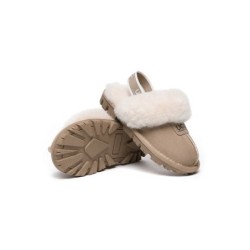 UGG Enfants pantoufles à bretelles en laine de mouton Suzie Sable