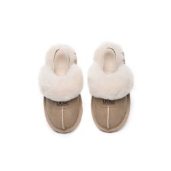 UGG Enfants pantoufles à bretelles en laine de mouton Suzie Sable