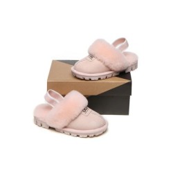 UGG Enfants pantoufles à bretelles en laine de mouton Suzie rose