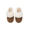 UGG Enfants pantoufles à bretelles en laine de mouton Suzie Le léopard