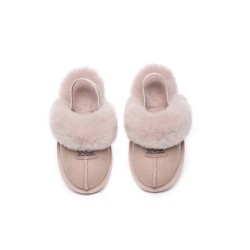 UGG Enfants pantoufles à bretelles en laine de mouton Suzie Couleur rose