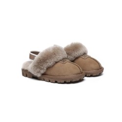 UGG Enfants pantoufles à bretelles en laine de mouton Suzie Noisettes