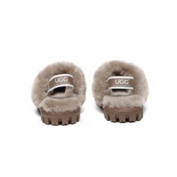 UGG Enfants pantoufles à bretelles en laine de mouton Suzie Noisettes