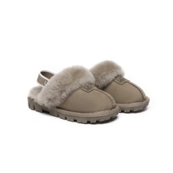 UGG Enfants pantoufles à bretelles en laine de mouton Suzie Olive
