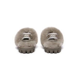 UGG Enfants pantoufles à bretelles en laine de mouton Suzie Olive