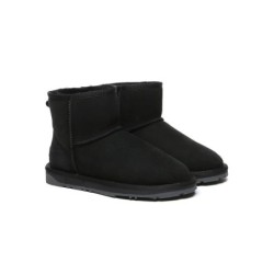 Ugg double face en peau de mouton laine cheville Mini Classic Boots noir