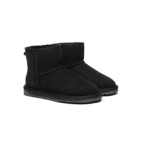 Ugg double face en peau de mouton laine cheville Mini Classic Boots noir