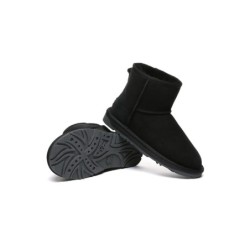 Ugg double face en peau de mouton laine cheville Mini Classic Boots noir