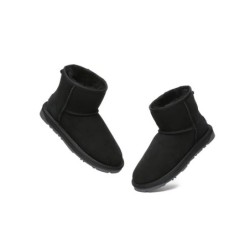 Ugg double face en peau de mouton laine cheville Mini Classic Boots noir