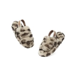UGG Enfants Sling duveteux slide léopard duveteux Leopard
