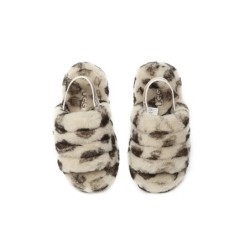 UGG Enfants Sling duveteux slide léopard duveteux Leopard