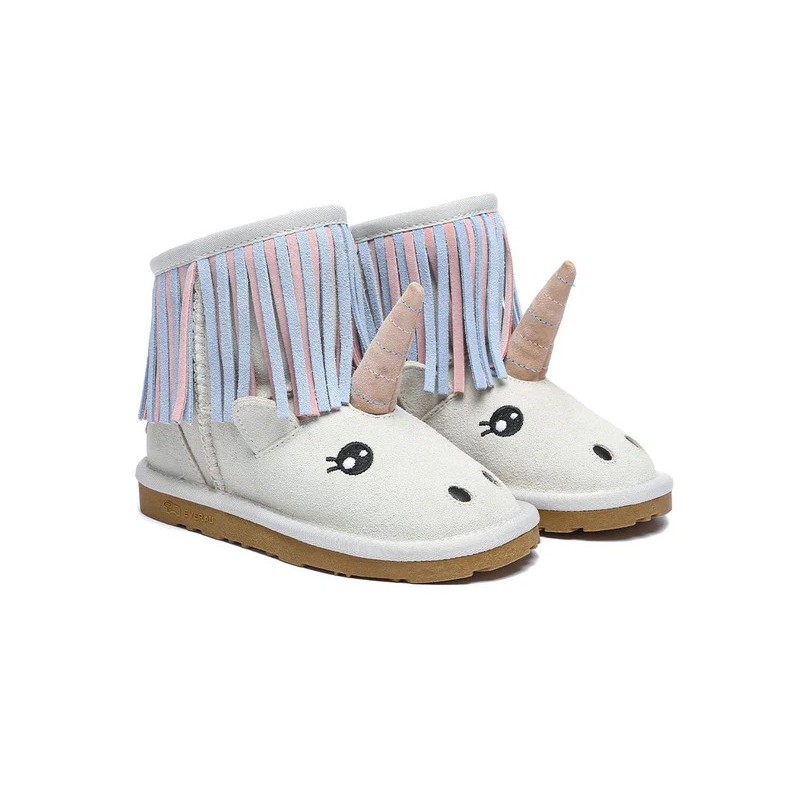 Ugg bottes enfants en peau de mouton laine Licorne Sand