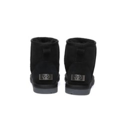 Ugg double face en peau de mouton laine cheville Mini Classic Boots noir