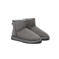 Ugg double face en peau de mouton laine cheville Mini Classic Boots gris