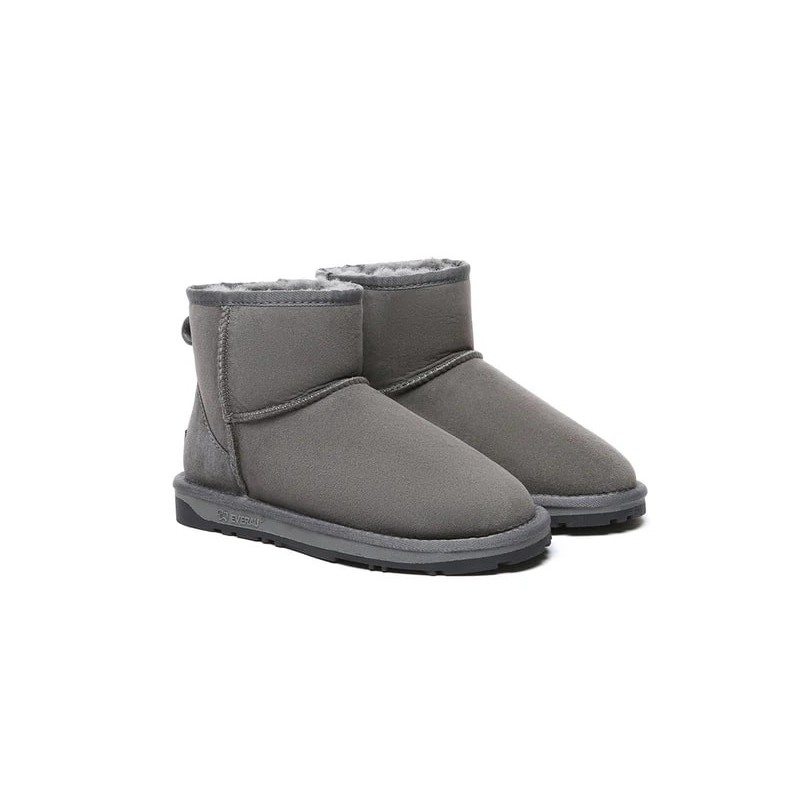 Ugg double face en peau de mouton laine cheville Mini Classic Boots gris