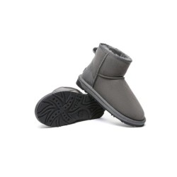 Ugg double face en peau de mouton laine cheville Mini Classic Boots gris