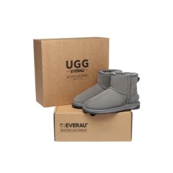 Ugg double face en peau de mouton laine cheville Mini Classic Boots gris