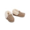 UGG Enfants en peau de mouton laine cheville pantoufles popo moccasin Châtaigne