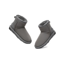 Ugg double face en peau de mouton laine cheville Mini Classic Boots gris
