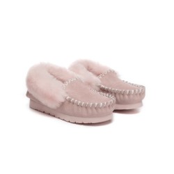 UGG Enfants en peau de mouton laine cheville pantoufles popo moccasin rose