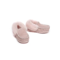 UGG Enfants en peau de mouton laine cheville pantoufles popo moccasin rose