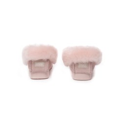 UGG Enfants en peau de mouton laine cheville pantoufles popo moccasin rose