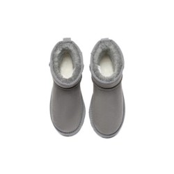 Ugg double face en peau de mouton laine cheville Mini Classic Boots gris
