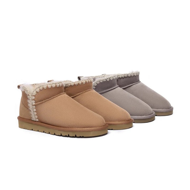 Ugg bottes femmes en peau de mouton laine cheville Mini Brooklyn Châtaigne