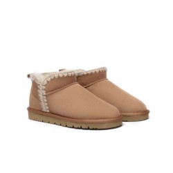 Ugg bottes femmes en peau de mouton laine cheville Mini Brooklyn Châtaigne