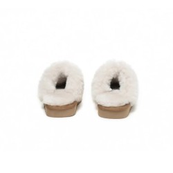 UGG Enfants en peau de mouton pantoufles en laine muffins Châtaigne
