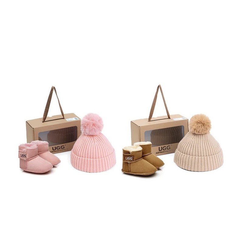 Ugg bébé bottes pom pom haricots coffret cadeau