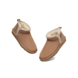 Ugg bottes femmes en peau de mouton laine cheville Mini Brooklyn Châtaigne