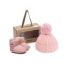 Ugg bébé bottes pom pom haricots coffret cadeau rose