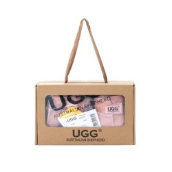 Ugg bébé bottes pom pom haricots coffret cadeau rose